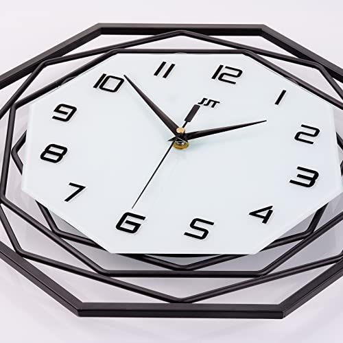Jujuda Large Wall Clock For Living Room Decor Modern Big Wall Clock For Kitchen Bedroom Home Decoration Extra Giant Black Wall Clock Battery Operated For Dining Room Bathroom Office Decorative 18 Inch #TOP3
