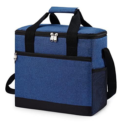 Dametay 15L Kühltasche Faltbar Picknicktasche Groß Cooler Bag Isoliertasche Thermotasche für Lebensmittel und Getränke Blau Cover