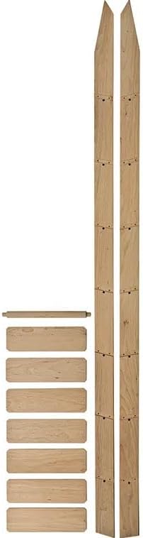 Rockler 8 Ft Classic Wood Library Ladder Kit, Cherry - Solid Wooden Rolling Ladder for Bookshelves, Attic & Loft Access - Custom Hardware Compatible for Home & Office