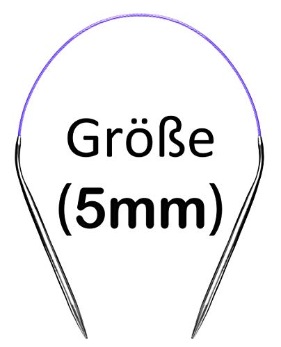 Seawhisper 40cm Rundstricknadel für Socken Metall Stricknadeln Rundstricknadeln Set 5MM Cover