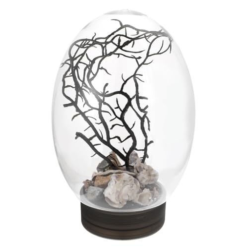 ibasenice pecera de Escritorio Acuario de Escritorio condujo pequeño Mini luz del Acuario raíz Kit de pecera pequeña Tanque de Escritorio acuarios Piscina el plastico Black