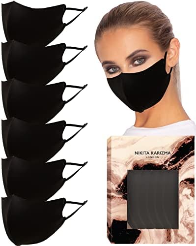 Karizma Face Wardrobe Cloth Face Mask for Women Pack. 6 Buttery Soft Face Masks Washable Fabric with Adjustable Ear Loops.