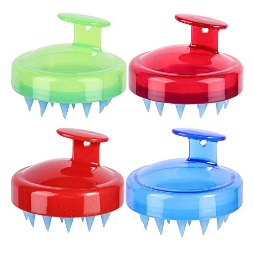 4 Pieces Hair Scalp Massager Shampoo Brush Scalp Exfoliating Brush Silicone Shower Scalp Scrubber