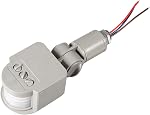 PIR Interrupteur de détecteur de mouvement extérieur 180 Détection de degré pour la lumière de sécurité 90-250V Démarrage automatique avec détection de lumière du jour et minuterie réglable 5s à 6min gris