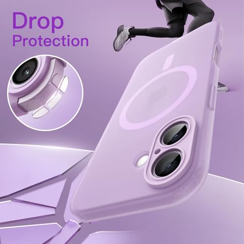 Image of JETech Magnetic Matte Case for iPhone 17, Purple | Compatible with MagSafe, Translucent Frosted Soft TPU Cover, Anti-Yellowing, Anti-Fingerprint, Shockproof