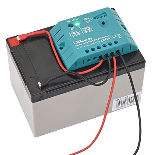 Foto von VOSS.farming 12 Watt Power Solar Duo Weidezaungerät – 12V, 9V Solar und extra 12V Akku, Elektrozaun, Weidezaun, Stromzaun, Pferdezaun
