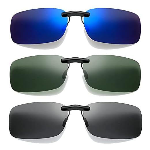 WiDream 3 pcs Clip para Gafas de Sol, Clip Polarizado Unisex en Gafas de Sol, Clip de Gafas Polarizadoras, para Actividades al Aire Libre, Conducción, Pesca, Ciclismo