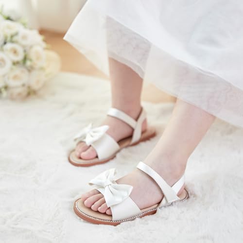 Image of Felix & Flora Toddler Girl Sandals - Little Girl Easter Dress Shoes Lightweight Open Toe Beach Holiday Flats