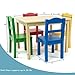 Humble Crew Kids Wooden Table and 4 Chairs Set, Natural/Primary - Kids Table and Chair Set for Toddlers and Children for Arts, Crafts, and Snack Time - Sturdy, Durable Toddler Activity Table