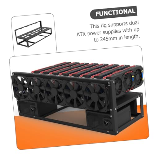 DIY Bare Frame Computer Case para GPUs Mid Tower Mining Rig Chassis con Gestión de Cables Limpia y Refrigeración miniatura 7