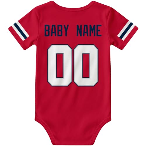 Image of KREDE Baby Clothes Custom Name Bodysuit for Baby Boy Gifts | Short Sleeves Bodysuit with Custom Number Name