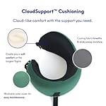 C CUSHION LAB Travel Pillow, Award-Winning Patented Ergonomic Design for Chin & Neck Support Memory Foam Neck Pillow, Compact Airplane Pillow for Traveling, Flight, Car (Hunter Green, Medium) - Image 5