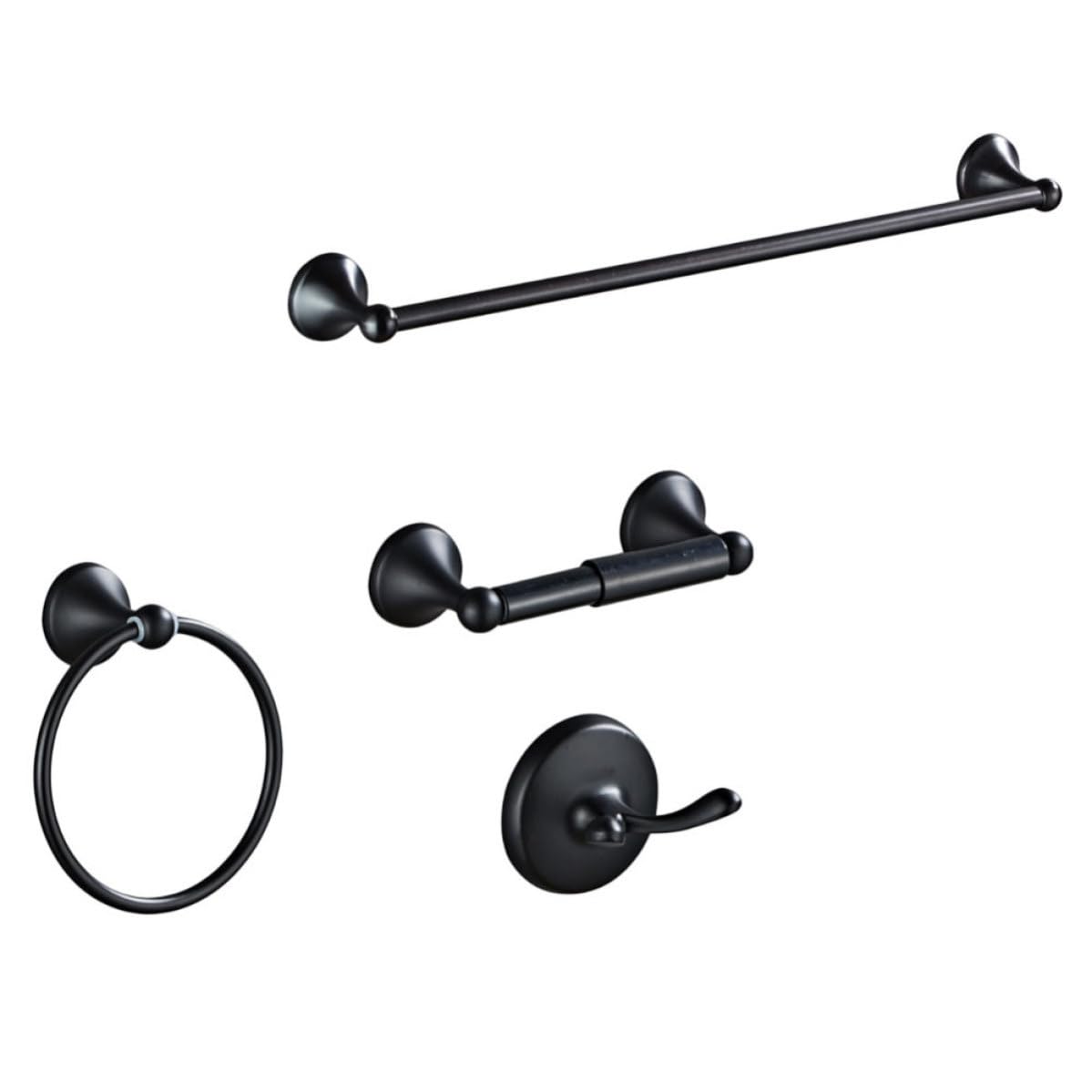 Anillo para Toallas de Baño de Acero Inoxidable, Negro, Redondo