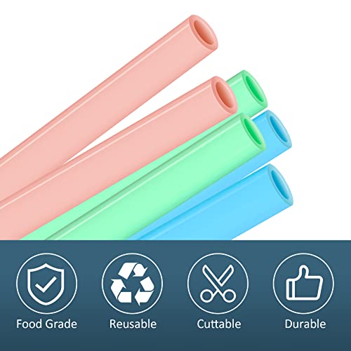 Silicon Replacement Straws for Owala FreeSip 19oz 24oz 32oz Water Bottle, 6pcs Reusable Straws With Cleaning Brush for Owala Insulated 24oz 32oz and Flip 25oz, Accessories - Image 5