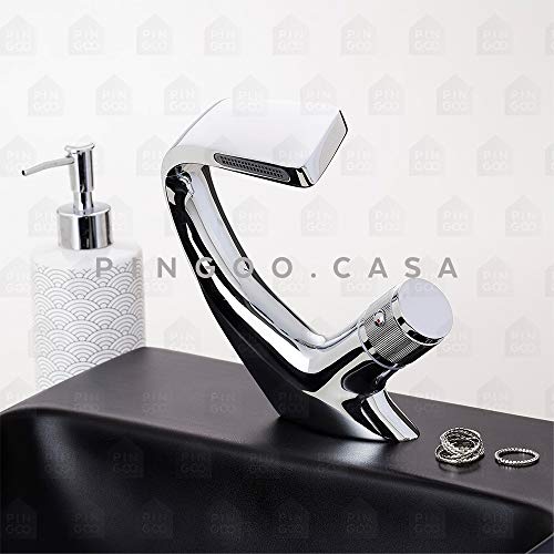 Torneira para banheiro cascata Misturador Monocomando Baixa Cairu Pingoo.casa - Cromado