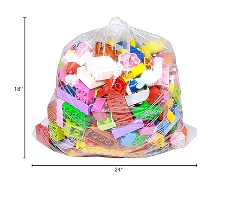 Wowfit 500 CT 18x24 inch 1.1 Mil Clear Plastic Flat Open Poly Bags ¨C Great for Proofing Bread, Dough, Coats, Sweaters, Jackets, Pillows, Laundry, and More