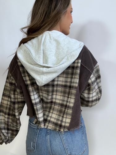 Willow Boutique Fall Leaves Plaid Cropped Shacket4