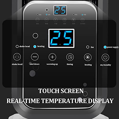 ilbcavne Elektrische ventilatorkachel, 2000 W, instelbare thermostaat, geruisloos, verticaal, energiebesparend, elektrische verwarming, 90 graden oscillatie, 3 modi, elektrische ventilatorkachel - Afbeelding 6