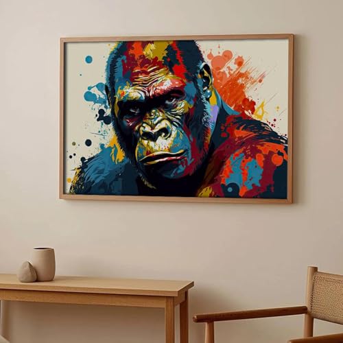 Art abstrait de gorille pour sublimer un mur vide avec un grand tableau