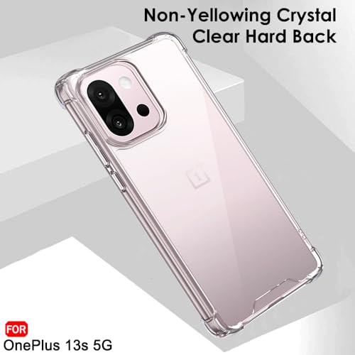 Image of TheGiftKart Crystal Clear Back Cover Case for OnePlus 13s 5G | Shock Proof 360 Protection | Hard Clear Back Cover Case for OnePlus 13s 5G (PC & TPU, Transparent Bumper)
