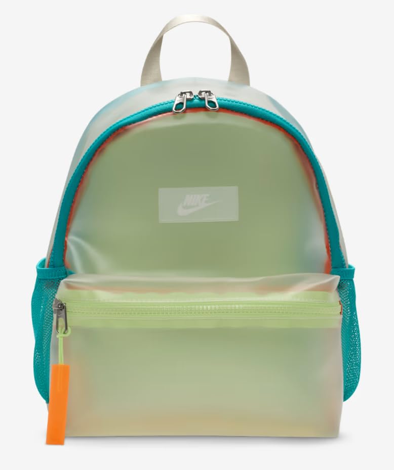 Nike Minimochila infantil unissex Brasilia Just Do It (11L) (pequena grande, transparente/osso claro/branca, tamanho único