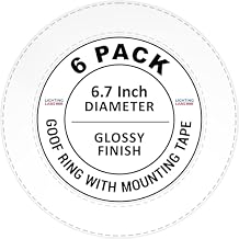 LightLabs Goof Ring Gloss 6 Pack 6.7" Diameter for 4" Cans. Inlcudes Mounting Tape to Fix Drywall Damage for Flush Mount Recessed Down Lights. 4.2" Inner Diameter Recessed Light Cover Glossy White