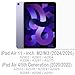 Feams Slim Case for iPad Air 11-inch M4/M3/M2 (2026/2025/2024), iPad Air 5th/4th Generation (2022/2020) 10.9 Inch Case Clear Back with Pencil Holder & Auto Sleep, Purple Flowers