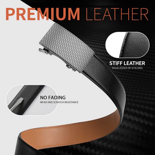 Micro Adjustable - Upgraded Tail Hidden Design Mens Genuine Leather Belt for Dress Pant Shirt Oxfords4