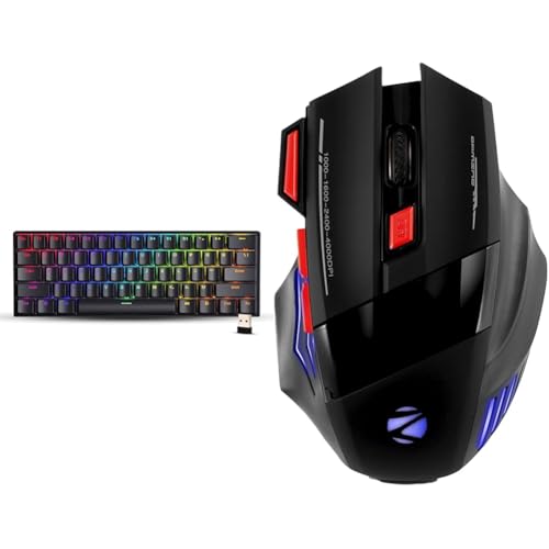 Image of ZEBRONICS Zeb-MAX Ninja 61 Keys Wireless Mechanical Keyboard with 3 Bluetooth Connections, 2.4GHz Na
