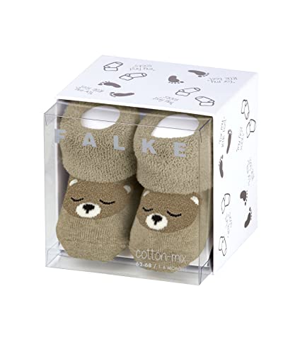 FALKE Unisex Baby Socken Baby Bear B SO Baumwolle als Geschenk 1 Paar, Beige (Sand Melange 4650) neu - umweltfreundlich, 50-56