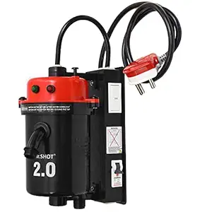 Mr.SHOT 2.0 Winner India's First Dual Thermostat | Zero Leakage | Threaded Inlet and Outlet Service Friendly, Dual Color and Fitted with ISI Heating Element, MCB &ON/Off Switch (Red)