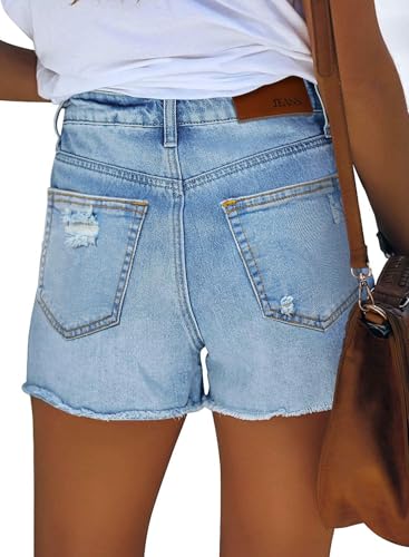 Image of CHICZONE Womens Mid-High Waisted Stretchy Denim Jean Shorts