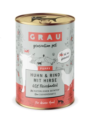 GRAU L’original Pâtée Pour Chiens/chiots, Poulet Et Bœuf Avec Millet, Lot De 6 (6 x 400 g), Sans Gluten, Pour Chiots GRAU L’original Pâtée Pour Chiens/chiots, Poulet Et Bœuf Avec Millet, Lot De 6 (6 x 400 g), Sans Gluten, Pour Chiots