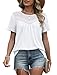 Womens Tops Dressy Casual Ladies Blouses White Spring Tops Boho Summer Outfits 2026 Fashion Beach Vacation Clothes Maternity Plus Size Clothing Fashion White L