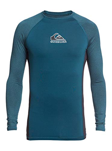Quiksilver Men's BACKWASH LS Long Sleeve Rashguard SURF Shirt, Majolica Blue Heather, X-Large