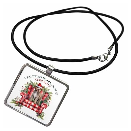 3dRose The Lagotto Romagnolo Dog Lover will Love this Christmas Dog Necklace With Rectangle Pendant