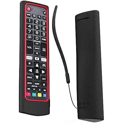 SIKAI CASE Protective Case Compatible with LG Remote AKB73715601 / AKB75095308 / AKB74915324 / AKB75095307, Shockproof Anti-Scratch Shell Cover, Fit Like a Glove, Silicone Adapter (Black Red) Cover