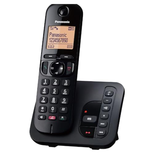 Panasonic Teléfono inalámbrico Digital KX-TGC260: contestador automático de 18 Minutos, botón de Bloqueo de Llamadas dedicado, Pantalla de Matriz de Puntos fácil de Leer y Altavoz Manos Libres