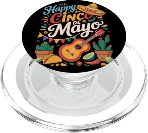 Happy Cinco De Mayo Sombrero Bunt Mexikanisches Festival PopSockets PopGrip für MagSafe