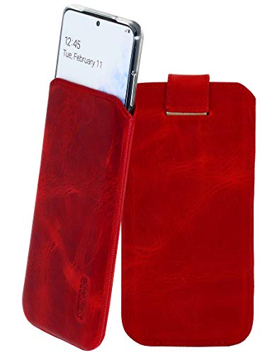 Étui en cuir OnePlus Nord N100 Suncase rouge vieilli avec languette