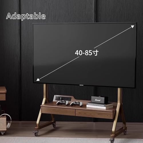 Soporte móvil para TV ajustable con ruedas y cajones miniatura 6