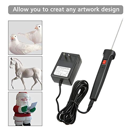 GOCHANGE Foam Cutter, Cutting Machine Pen Electric Hot Knife Foam Cutter With Button and Power Light, 100-240V/15W Hot Knife 10CM Styrofoam Cutting Pen with Electronic Voltage Transformer Adaptor