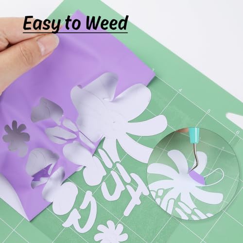 Image of HTVRONT HTV Vinyl Rolls Heat Transfer Vinyl - 12 inch x 5ft Lilac HTV Vinyl for Shirts, Iron on Vinyl for All Cutter Machine - Easy to Cut & Weed for Heat Vinyl Design (Lilac)