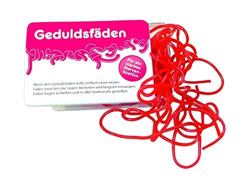 Geduldsfäden, Fruchtgummischnüre mit Erdbeergeschmack aus der Schiebeschachtel, 2er Pack (48g), von Liebeskummerpillen