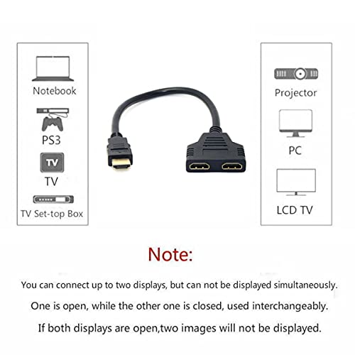 Cablecc Hdmi To Dual Hdmi Female Y Splitter Switch Extension Adapter Cable With Micro & Mini Hdmi Adapter #TOP3