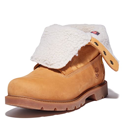 Timberland Linden Woods Teddy Fleece Botas de Moda para Mujer, Amarillo (Wheat Nubuck), 37 EU