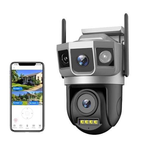 Dr Vision 6MP Smart Wifi Dual Lens Outdoor PTZ CCTV Camera | 360° Rotation | Color Night Vision | Motion Detection | Two-Way Audio | Wireless Home Security with Mobile App V380 Pro (New Dual Lens PTZ)