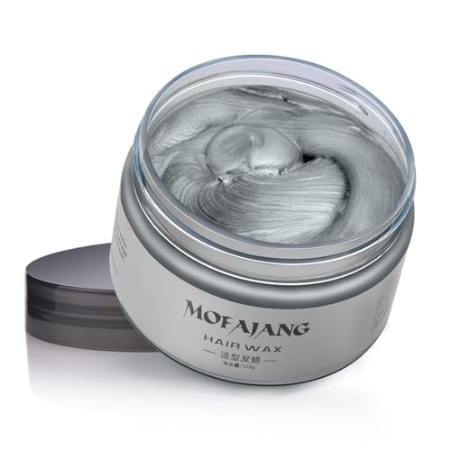 Cera Colorata Per Capelli Grigio, 120g Di Cera Colorante Temporanea Per Capelli, Facile Da Lavare Per Cambiare Colore, Adatta Per Bambini, Donne, Uomini, Ideale Per Feste, Cosplay E Halloween