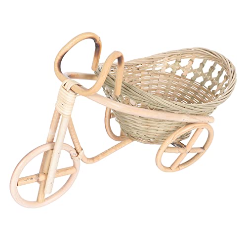 VINTORKY 1Pc Woven Tricycle Basket Unique Food Server for Fruits Vegetables Snacks Hand Woven Kitchen Organizer for Home Bakery Food Store Decorative Dinning Decor