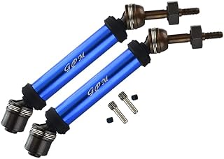 For Traxxas Rustler 4X4 VXL (67076-4) / Hoss 4X4 VXL (90076-4) Upgrade Parts Harden Steel #45 Rear Axle CVD Drive Shaft With Alloy Body - 1 Pair Set Blue
